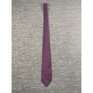 Vtg Robert Talbot Nordstrom Necktie Silk Handsewn Wine/Burgundy Stripe USA 3 1/4
